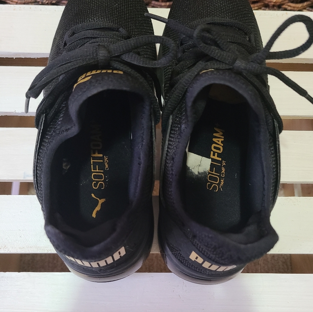PUMA Women's Electron Black Knit Mesh Athletic Running Shoes Sneakers Size 7.5 - Picture 5 of 9